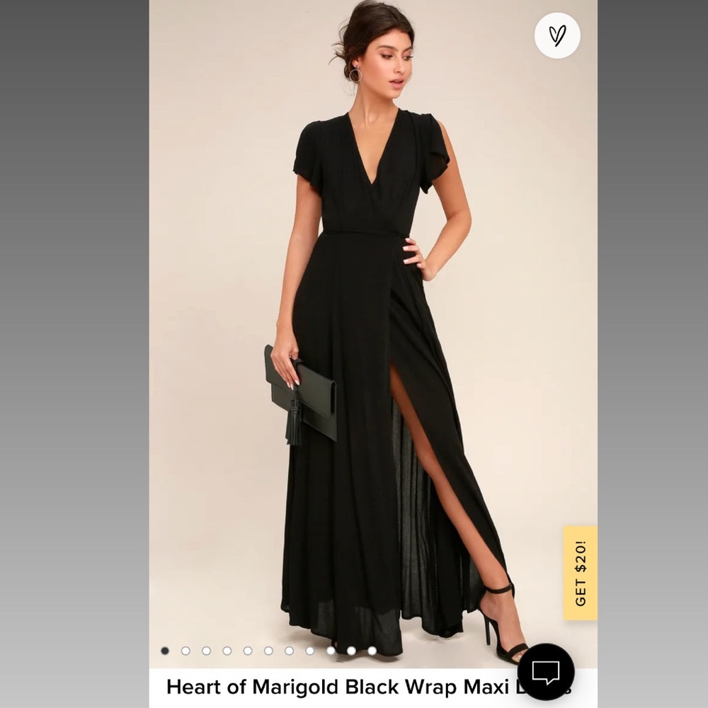 Lulus Black Wrap Dress NWT